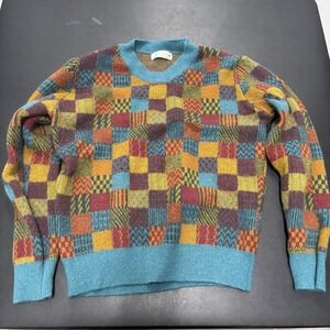 Knit Mix‎ Multicolor Patchwork Sweater Womens Size Medium